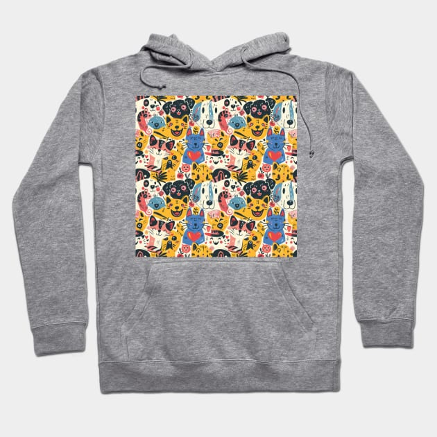 Eclectic Happy Pets and Nature Pattern Hoodie by star trek fanart and more